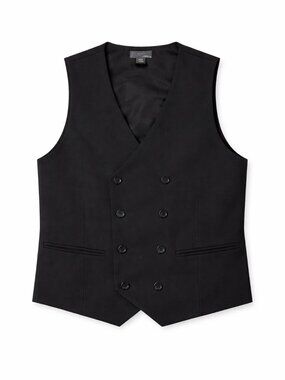 H&M Charcoal Double Breasted Vest 42R / XL Classic Formal Waistcoat Tailored